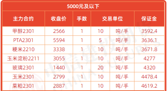 5000元可做的期货品种